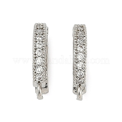 Овальные латунные застежки с микропаве из прозрачного кубического циркония&nbsp;KK-H202-12P