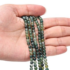 Природные моховой агат бисер нитей&nbsp;X-GSR4mmC001