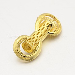 Латунные микро проложить кубического циркония бусы&nbsp;ZIRC-M076-01-RS