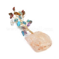 Натуральные смешанные драгоценные камни щепки дерево жизни витрина украшения&nbsp;AJEW-JD00015-02