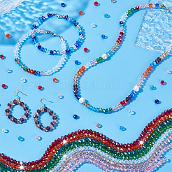 15 нить 15 цвета гальванические стеклянные бусины нити&nbsp;EGLA-PH0001-77B