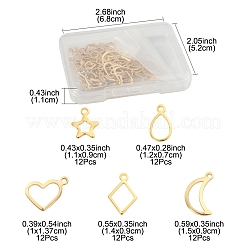 60 шт. 5 стиля подвески из нержавеющей стали 304&nbsp;STAS-FS0001-87