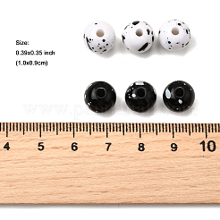 40 шт. 2-цветные непрозрачные акриловые круглые бусины&nbsp;ACRP-FP0001-02