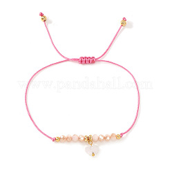 Браслеты из плетеных тканей с подвесками в виде стеклянных сердечек&nbsp;ZL0306