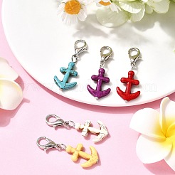 Подвесные украшения в виде якоря из синтетической бирюзы&nbsp;HJEW-JM04324