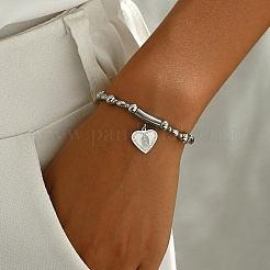 Браслеты из нержавеющей стали 201 с подвесками в виде сердца и святого Бенедикта&nbsp;WP9367-1