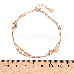 Латунные многорядные браслеты-цепочки для женщин&nbsp;BJEW-C140-27RG