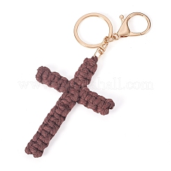 Брелки крестовые из хлопкового шнура&nbsp;AJEW-TAC0031-03B