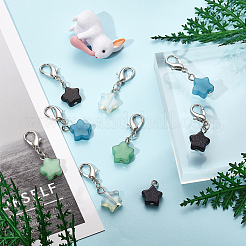 16шт 4 цвета звезда кулон драгоценный камень украшения&nbsp;HJEW-CA0001-22