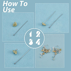 400 шт. штифты с шарообразной головкой из нержавеющей стали 304 для изготовления ювелирных изделий&nbsp;STAS-PH0004-92