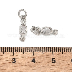 Латунные микропаве прозрачные подвески с фианитом&nbsp;KK-B170-25P