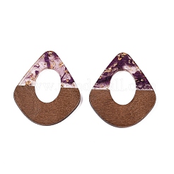 Подвески из прозрачной смолы и ореха&nbsp;RESI-T057-07H