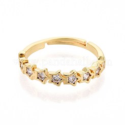 Манжеты из латуни с микро паве кубический цирконий для женщин&nbsp;KK-T071-82G