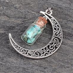 Стеклянная бутылка колонны с натуральным и синтетическим смешанным камнем внутри подвески&nbsp;PALLOY-JF00170