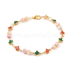 2шт 2-х цветные браслеты из стеклянных бусин для женщин&nbsp;BJEW-JB11976