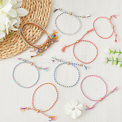 24шт 12 цвета плетеный полиэстеровый шнур в стиле бохо для изготовления браслета&nbsp;MAK-SP0001-10