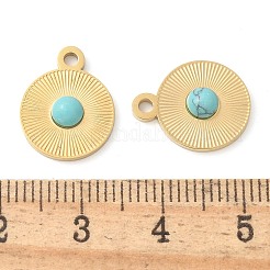 Плоские круглые подвески из синтетической бирюзы&nbsp;STAS-Q345-33G