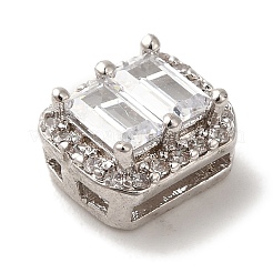 Стойка покрытие латунь микропаве прозрачный кубический цирконий прямоугольные многожильные звенья&nbsp;KK-A229-24P