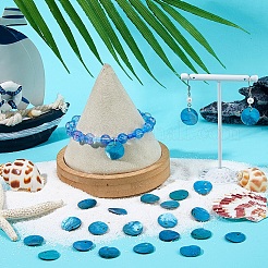 Подвески-диски из натуральной кожи акойи&nbsp;SHEL-WH0005-05B