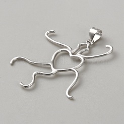 Подвеска в форме сердца 925 из стерлингового серебра с оправой кабошон&nbsp;STER-WH0005-39