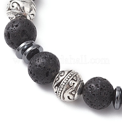 Круглые бусины из натуральной лавы&nbsp;BJEW-JB12767