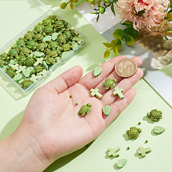 120шт 4 стиля окрашенные синтетические бирюзовые бусины&nbsp;G-NB0005-46