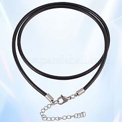 Изготовление 10 шт. круглых кожаных шнуров для ожерелий&nbsp;MAK-CL0001-01C