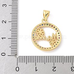 Латунные микро проложить кубического циркония подвески&nbsp;ZIRC-G152-21G-1