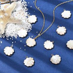 10 шт. подвески из натуральных пресноводных ракушек с гальваническим покрытием&nbsp;SHEL-CJ0001-39
