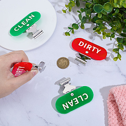 4 шт. двухцветных этикеток для корзин для белья с зажимами из нержавеющей стали&nbsp;AJEW-PH0007-52