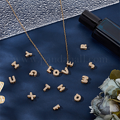 26 шт. 26 стиля латунных подвесок с микропаве из прозрачного кубического циркония&nbsp;KK-BBC0018-98