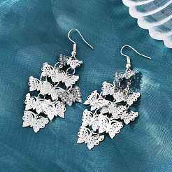 Латунь болтающийся серьги&nbsp;EJEW-B157-02B-P