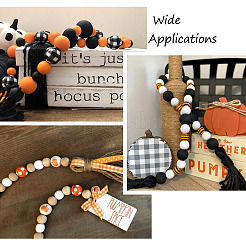 100 шт. 10 стиля бусины из натурального дерева на тему Хэллоуина&nbsp;WOOD-CD0001-21