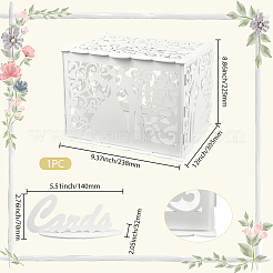 Держатель для денег из дерева на свадьбу с табличкой&nbsp;DJEW-WH20011-001B