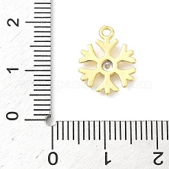 Рождественские подвески из латуни с прозрачными кубическими цирконами&nbsp;KK-G548-04G