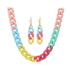 Комплекты акриловых цепочек-ожерельев и серег-подвесок&nbsp;FS-WGAEF35-02