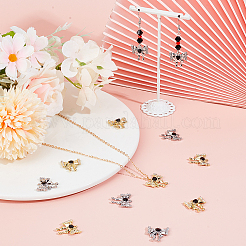 12 шт. 2-цветные подвески из сплава с микропаве из кубического циркония&nbsp;FIND-BBC0003-42