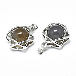 Природные серые агаты подвески&nbsp;G-R485-01C