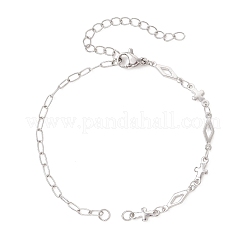 Изготовление браслетов из ромбовидных звеньев цепи из нержавеющей стали 304.&nbsp;AJEW-JB01581