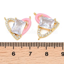 Латунные микропаве прозрачные подвески с фианитом&nbsp;KK-H262-03G