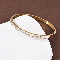 Женские браслеты-шарниры из нержавеющей стали 304 с микропаве из кубических цирконий&nbsp;BJEW-B161-06G