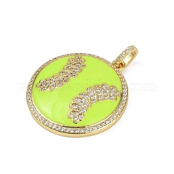 Подвески из латунной эмали и микропаве из кубических цирконий&nbsp;KK-M322-06G-01