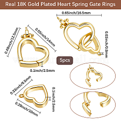 5 шт. латунные пружинные кольца-затворы&nbsp;KK-BBC0022-05