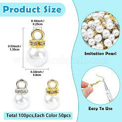 100 шт. 2-х цветные подвески из искусственного жемчуга из смолы&nbsp;RESI-YW0006-04