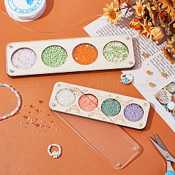 2шт 2 стиля 4/8 слота прямоугольный деревянный кейс для демонстрации бусин с магнитной крышкой ODIS-PH0001-73