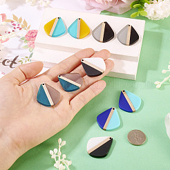 10 шт. подвески из прозрачной и непрозрачной смолы и дерева 5 цветов&nbsp;RESI-TA0004-64