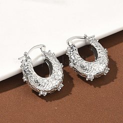 Латунные серьги-кольца из прозрачного кубического циркония&nbsp;EJEW-C181-07P