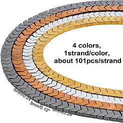 4 нити 4-х цветные гальванизированные стрелки немагнитные синтетические гематитовые бусины&nbsp;G-CA0001-31