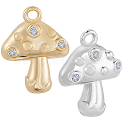 8 шт. 2 цвета латунные подвески с микропаве и кубическим цирконием&nbsp;KK-BBC0019-14