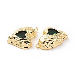 Латунные микро-паве зеленые кубические циркониевые подвески&nbsp;KK-E068-VC454